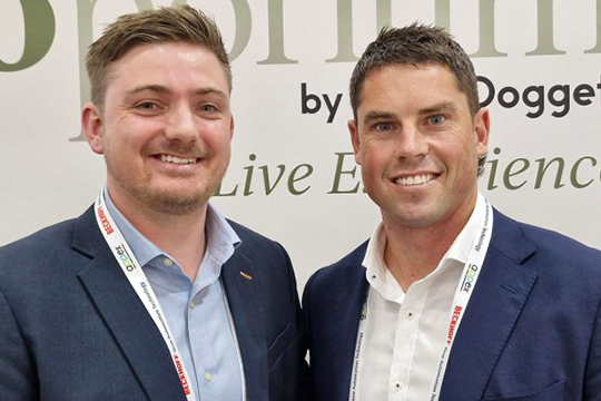 (l-r) James Walker of Metsa with Brad Partington of Ball & Doggett at ecoporium by Ball & Doggett.