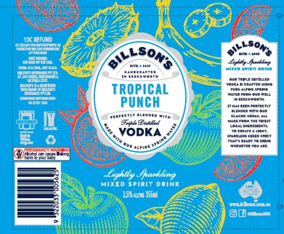 Billson's vodka packaging has been found in breach of ABAC for appealing to children; creating confusion with a confectionery or soft drink. Image: ABAC