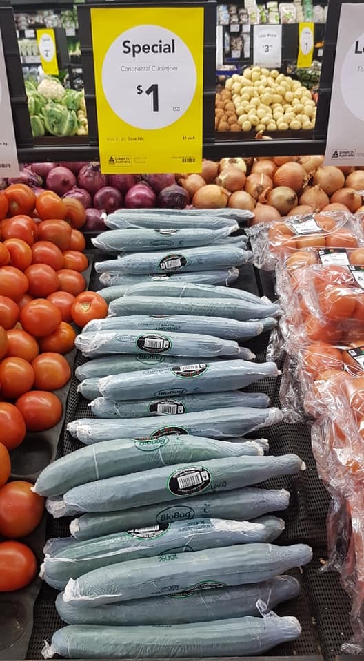 PIDA 2020 Food Category Finalist: BioBag World Australia compostable cucumber wrap.