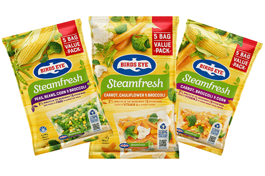 Birds Eye has committed to sourcing PCR material into its plastic steam bags as part of its broader sustainable packaging journey.
