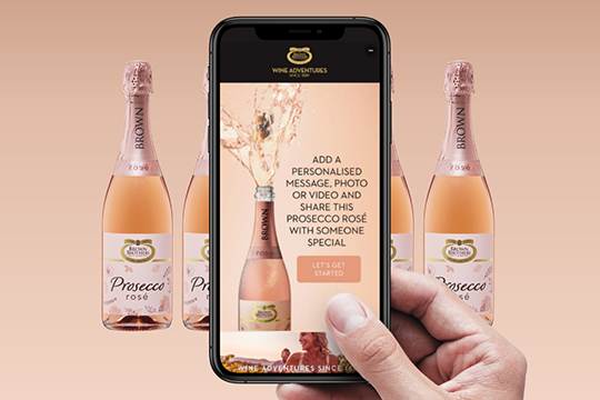 Cellr&rsquo;s recent connected packaging platform, where every bottle of Brown Brothers Prosecco Ros&eacute; enabled consumers to upload a unique virtual message, photo or video via Cellr QR.
Image: Cellr