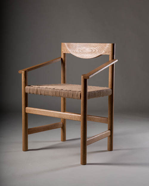 Chair, Steve Wise, American white oak and Danish cord