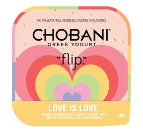 Marriage equality toasted with rainbow yoghurt pack