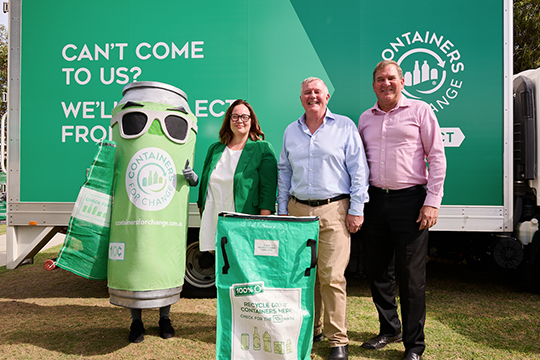 (l-r) Brownes Dairy GM supply chain and ESG Emily Best, WARRRL CEO Tim Cusack, and Parliamentary Secretary to the Minister for Energy, Environment and Climate Action, Darren West.