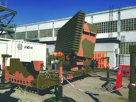 The first deployable DDATMCS radar located at Indra Sistemas, madrid, which is to be used in Level 1 and Level 2 systems. The first two radars are expected to be shipped to Australia by mid-2018. Credit: Indra