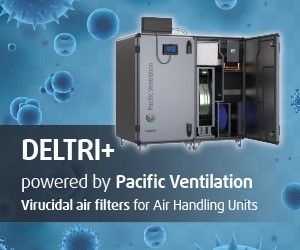 DELTRI+ virucidal air filters for AHUs inactivate 99% of viruses 