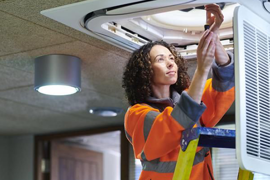 Female technician.