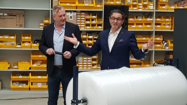 Excellence and innovation: Matt Ashman (left) and Christof Gamper welcome printers to the opening of Durst Oceania.