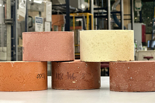 The energy efficient bricks in a range of colours.