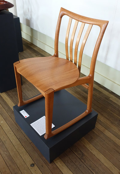 Evan Dunstone, Cataract Rocker, made from Branch 95 briar oak, a &lsquo;close cousin&rsquo; of northern silky oak. The rocker is designed to encourage &lsquo;active&rsquo; sitting.