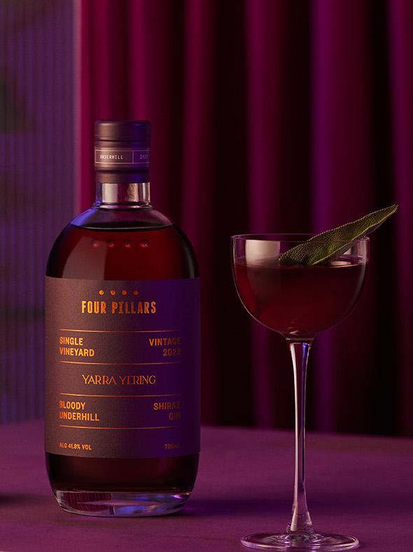 Four Pillars says the new vintage far removed from their regular Bloody Shiraz Gin. 
Image: Four Pillars.