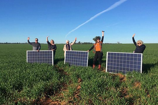 The solar garden is installed off site, so no worries about installation, plus the insurance and ongoing maintenance is all included in the plot price. Image: Haystacks Solar Garden