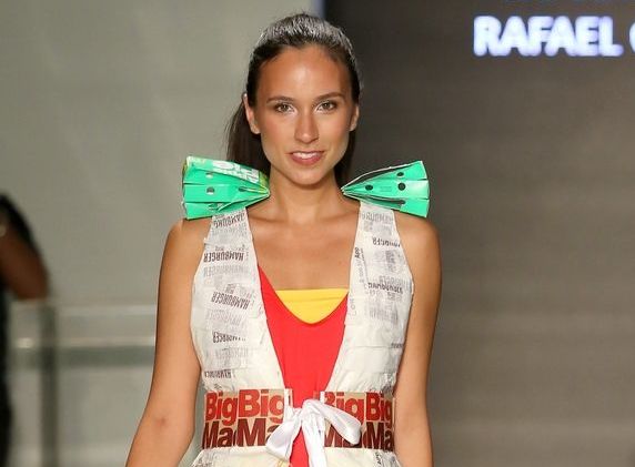 The collection was put on by students at Miami International University of Art and Design using donated McDonalds packaging.