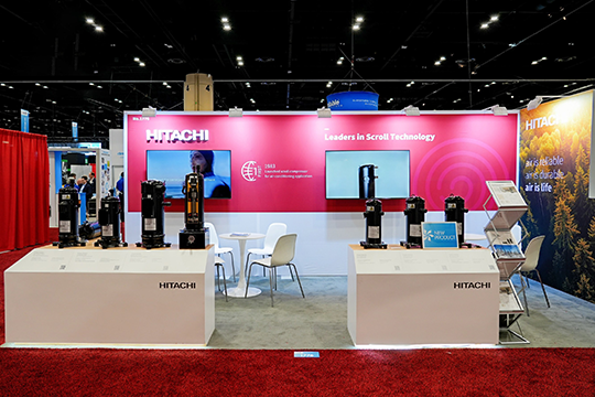 The Hitachi stand at AHR Expo, North America&rsquo;s largest HVACR event.