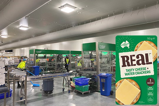 HMPS Group has designed and developed a merged case packer and sleever &ndash; the HMPS5000 &ndash; for Real Dairy.