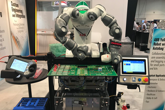 While cobots, like ABB's Yumi robot pictured here, are often seen at expos undertaking 'humanised' tasks, by definition a cobot is still a robot, with the 'collaborative' term denoting the environment, not the robot itself.