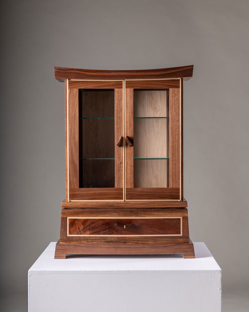 Japanese Cabinet, Clive Leyland, American walnut, American maple and cedar