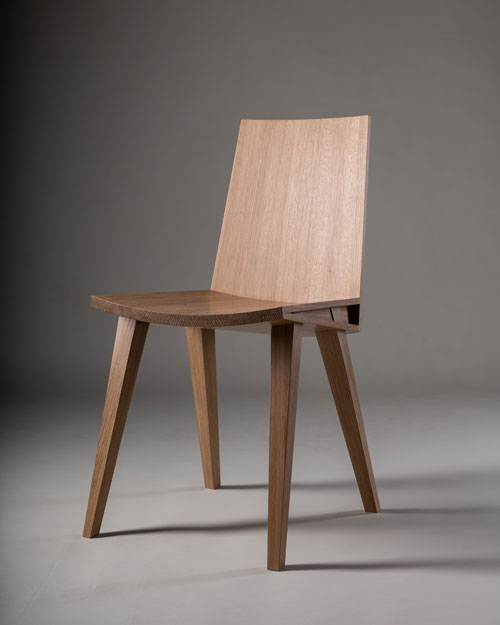 Jut Wedge Chair, Ben Alden, American white oak