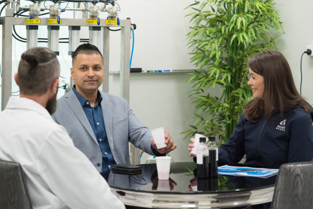 Investment in R&D will remain a strong focus: Kate Whitehead (right), with colleagues on site at beverage manufacturer MPC Group, trialling new products in the R&D lab.