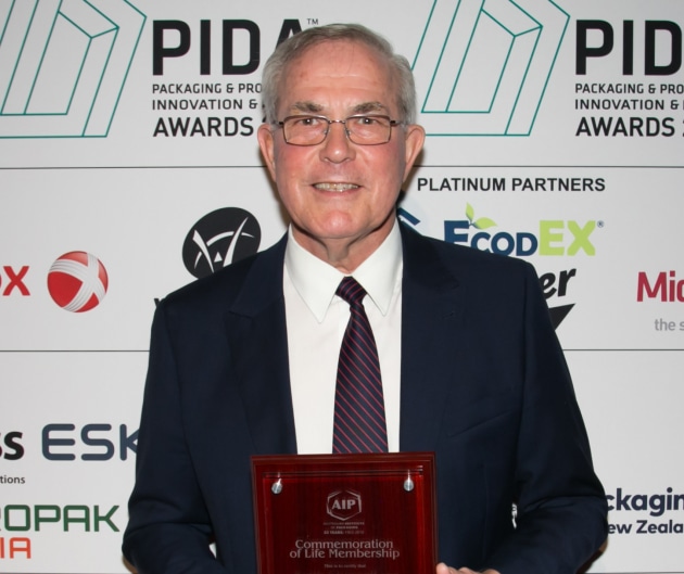 Keith Chessell pictured after receiving an AIP Life Membership in 2018.