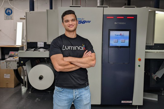 Expansion: Matt Ellis, managing director of Luminar, with the new Screen L350UV digital print system