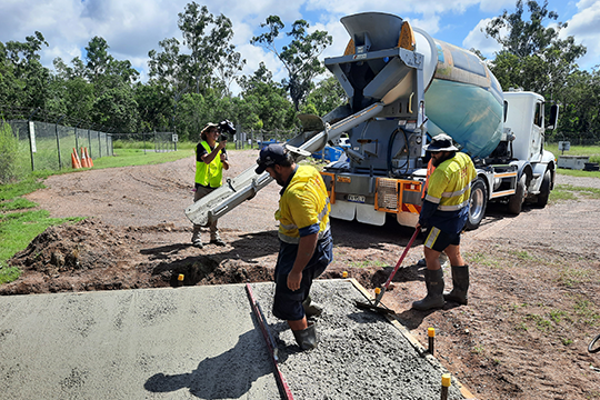 Mackay Regional Council's first pour with Polyrok.