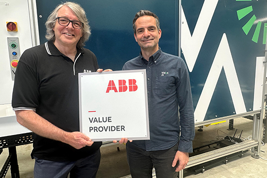 Peter Bradbury, channel manager for ABB Robotics in Australia; and Mark Strangio-McRae, founder and director of Vision AI, who is now an ABB authorised value provider.