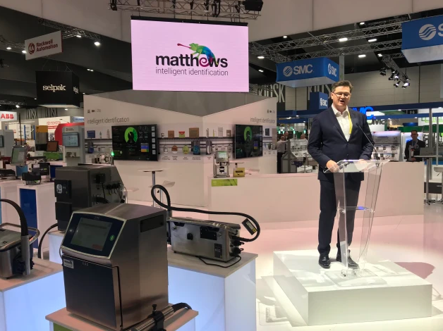 Mark Dingley, CEO of Matthews, announces the rebrand.