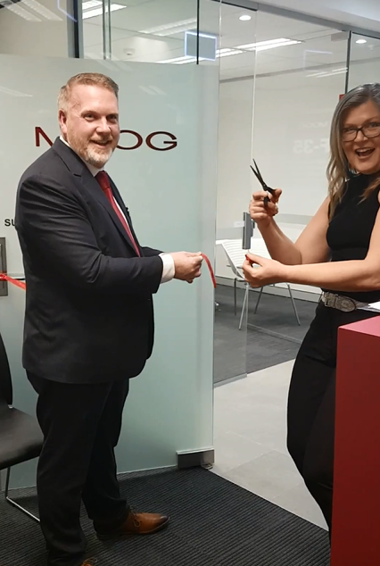 The opening of the new Moog facility in Canberra. Credit: Moog