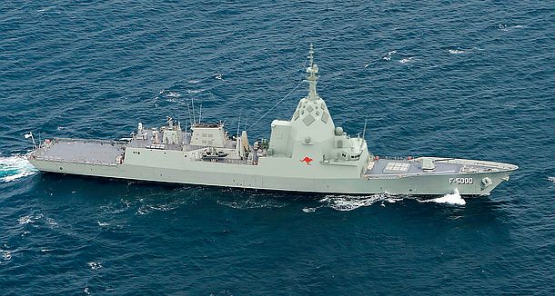 A rendered image of Navantia's F-5000 design. 
Credit: Navantia Australia