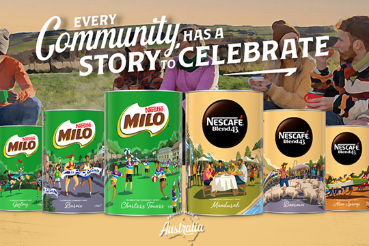 Each tin in the Celebrate Community Spirit collection displays an illustration of an event or a unique community story that brings people together. Image: Nestle Professional