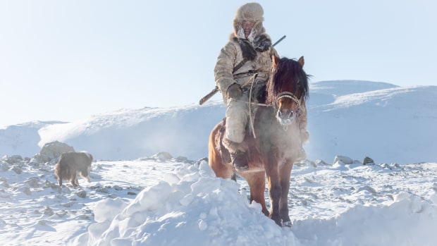 &copy; Kristyn Taylor. Featured portfolio, Winter migration with the Kazakh nomads &ndash; Australasia&rsquo;s Top Emerging Photographers 2019.