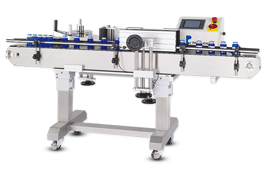 The Pack Leader PL-501 vertical wrap around labelling machine includes an operator-friendly control system. Image: Packserv