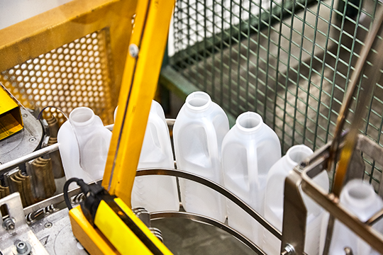 Plastic resin made from recycled milk and juice bottles at a Pact-operated recycling facility in Melbourne meets US FDA safety requirements for use in HDPE food and drink packaging.