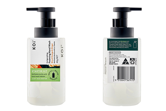 The Gold winner was KOi refillable foaming handwash starter kit and 4-pack refillable handwash tablets by Coles Group.