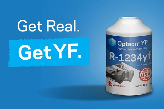 Opteon YF (R-1234yf) refrigerant.