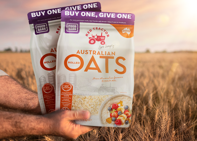 Health food company, Red Tractor, and ALDI Australia have joined forces to support food relief agency, Foodbank Australia, with a campaign to help reduce food insecurity. (Source: Red Tractor)