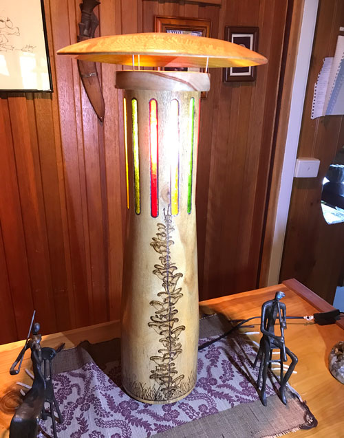 Third Place: Collaborative John Fielding and Warrick King, Mushroom Lamp.