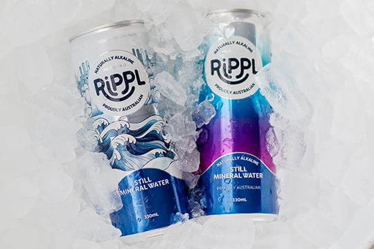 Rippl offers fresh, eco-friendly aluminium canned and bottled water with a range of licensed designs and customisable branding options.