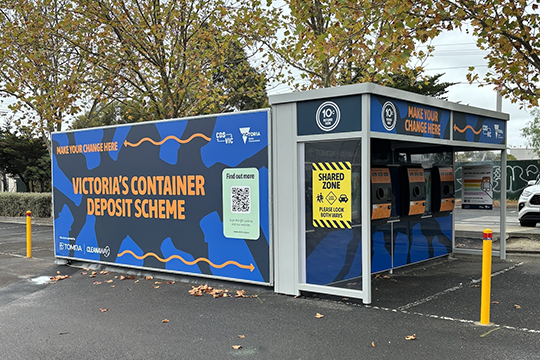 Victorians can return their own containers at the onsite Reverse Vending Machine in the Scienceworks carpark.