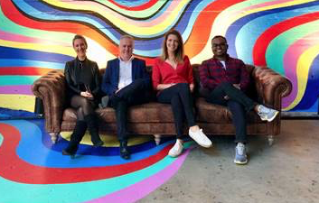 Left to right: Business Director Marion Micoud, CEO of Cowan Australia Dominic Walsh, Account Manager Mayeule Graff and Senior Designer Kaushik S.