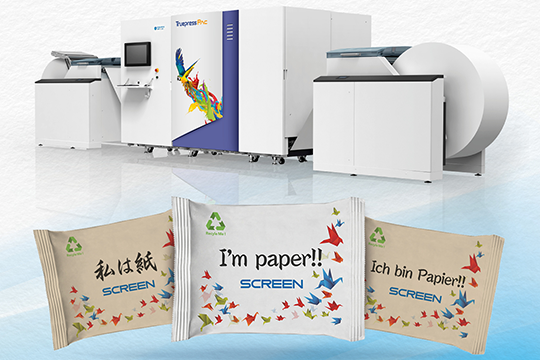 Paper-based flexible packaging with Screen's PAC520P.