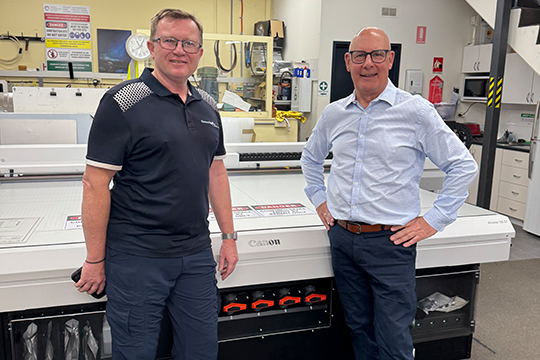 Trusted name in signage: (l-r) Stephen Macquarie with Andrew McPhail, CPP&rsquo;s BDM