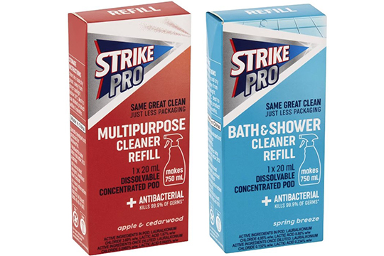 PIDA 2024 finalist Sustainable Packaging Design &ndash; Strike Pro Cleaner refill pods: Woolworths