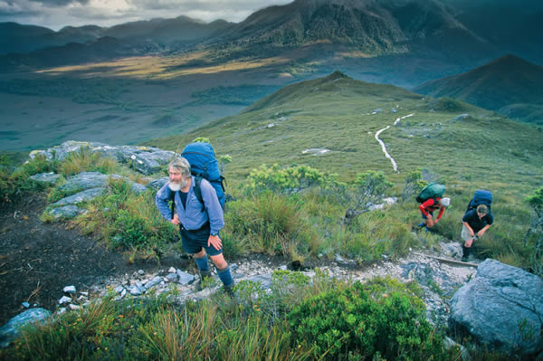 Walking Tassie's wild south west. Parks Tas