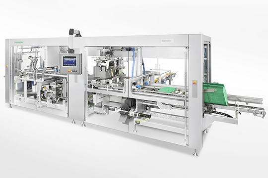 Syntegon developed and tested the TUV-certified methodology for CO2 calculation with the Elematic 3001 case packer from its own food portfolio. Image: Syntegon