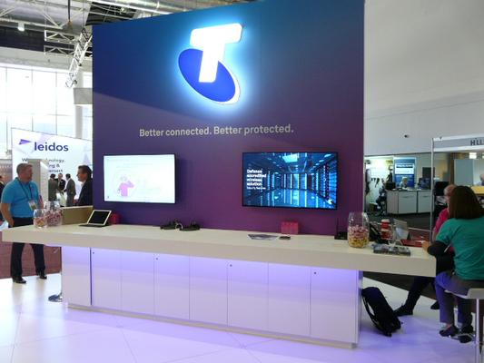Telstra's stand at MilCIS 2017. Credit: ADM Patrick Durrant