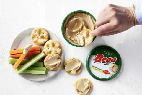 Bega's new cream cheese features the iconic flavour of Vegemite.