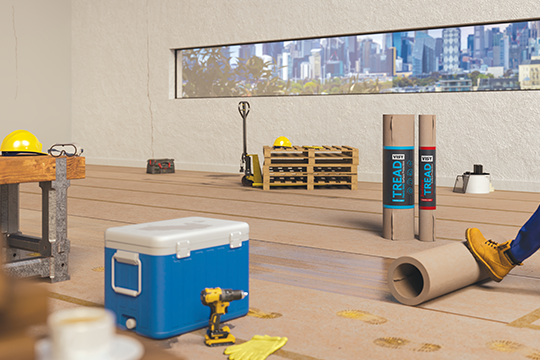 Visy Tread is an Australian-made temporary floor and surface protection solution crafted entirely from 100% recycled paper.