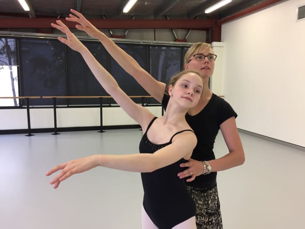 Kate Hiron with Conlan College student Phoebe Anderssen.